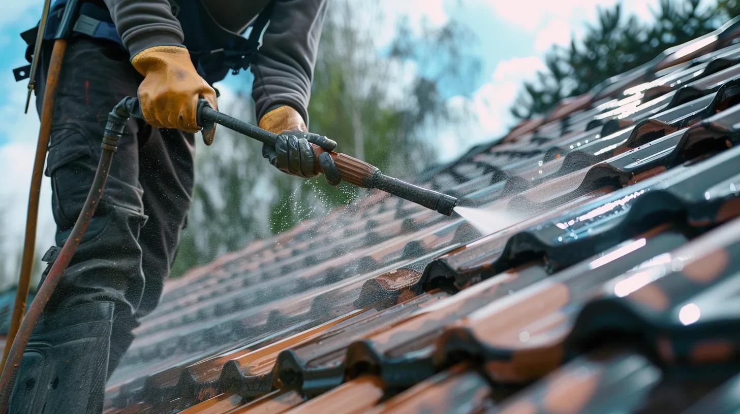 person doing roof cleaning services