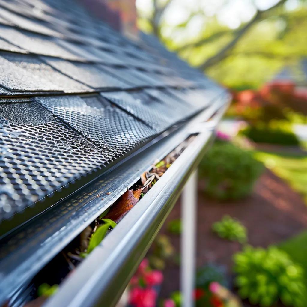 Gutter guards installed on a house, demonstrating their effectiveness in preventing debris accumulation