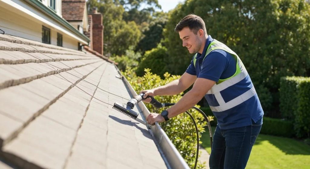 Professional gutter cleaning service in Chatswood with technician using advanced equipment