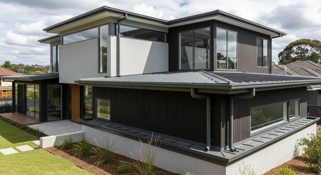 Modern Chatswood home showcasing a well-maintained gutter system