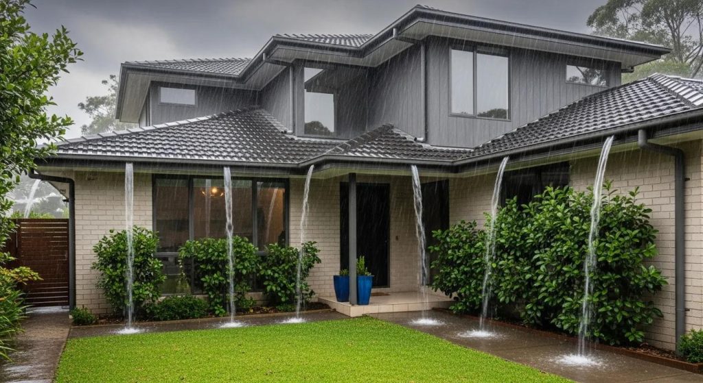 House in Chatswood with well-fitted gutters protecting it during heavy rain